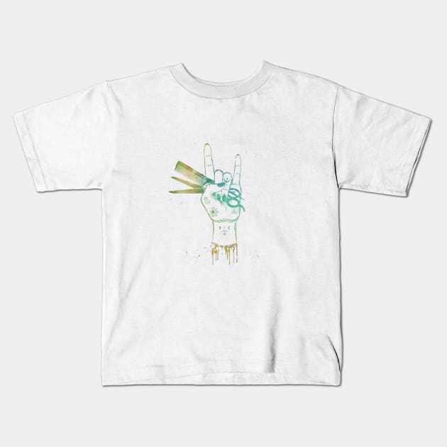 Hairstylist Art Kids T-Shirt by erzebeth